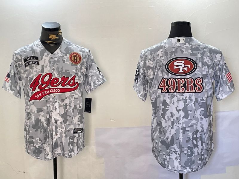 Men San Francisco 49ers Blank Nike Arctic Camo 2024 Salute to Service Limited NFL Jersey style 15